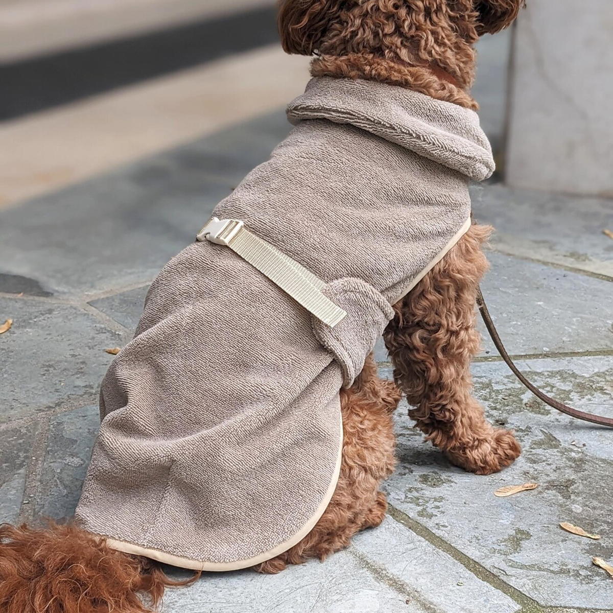 Bademantel "Bambelle" Dunkelbeige
