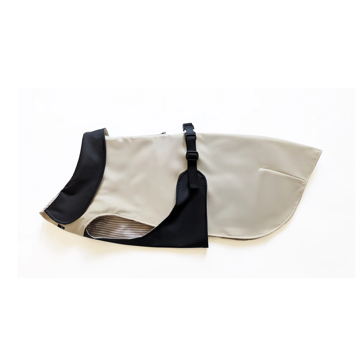 Regenmantel "Coco" Creme mit Schwarz