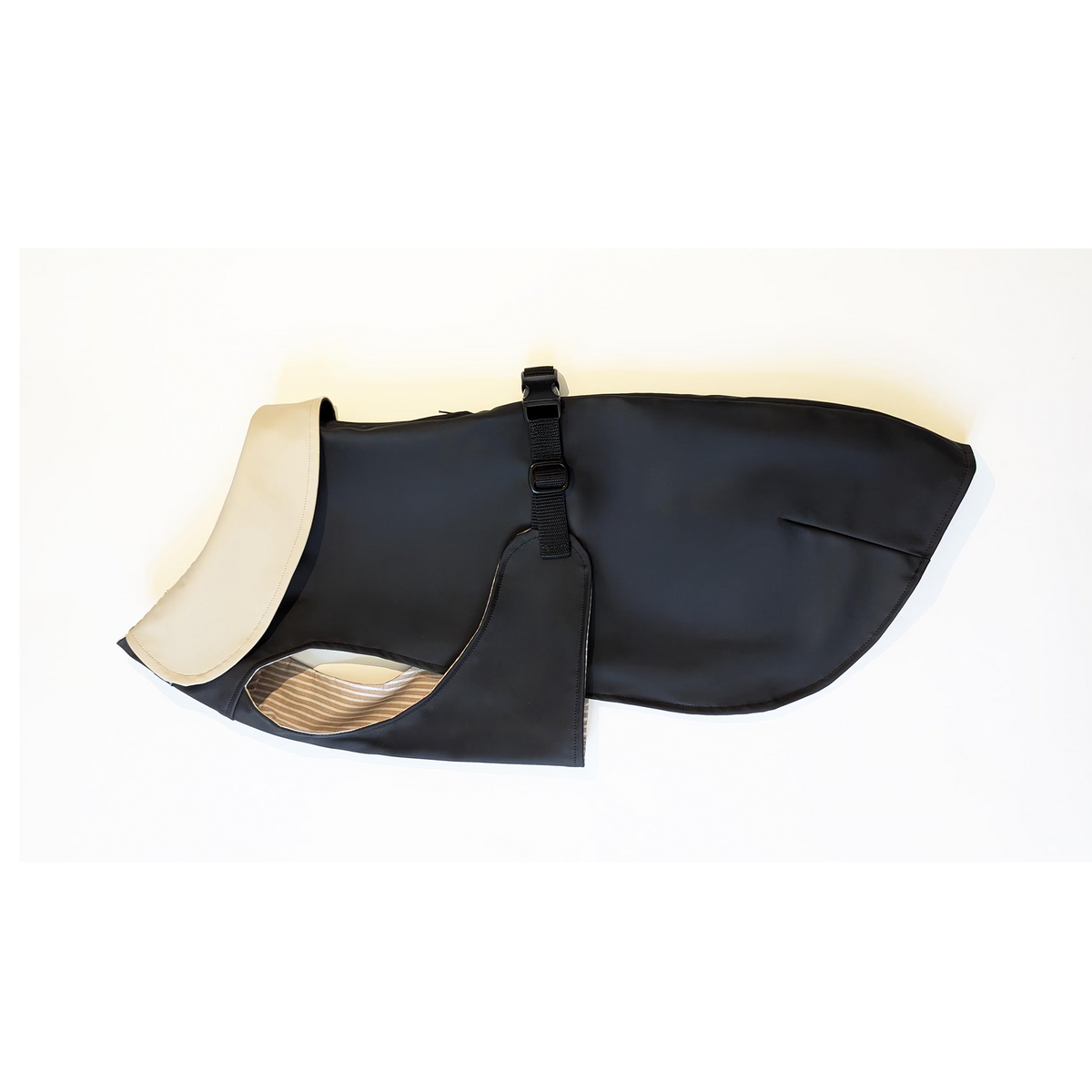 Regenmantel "Coco" Schwarz mit Creme