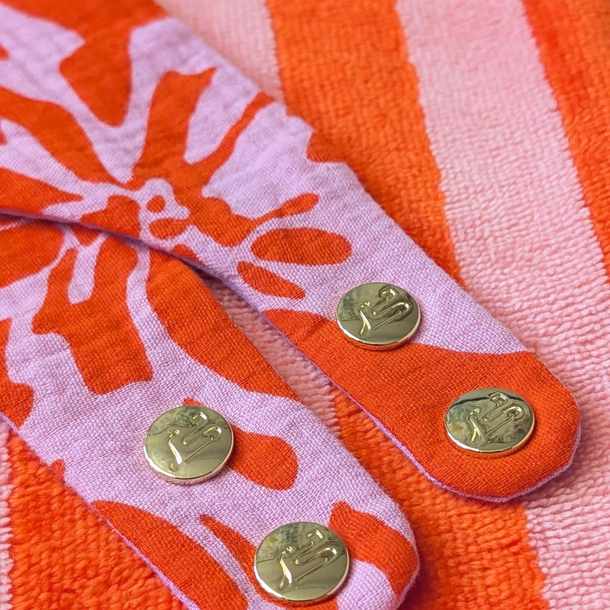 Pfotentuch Paw to Go "Sunstripe" orange-rosa